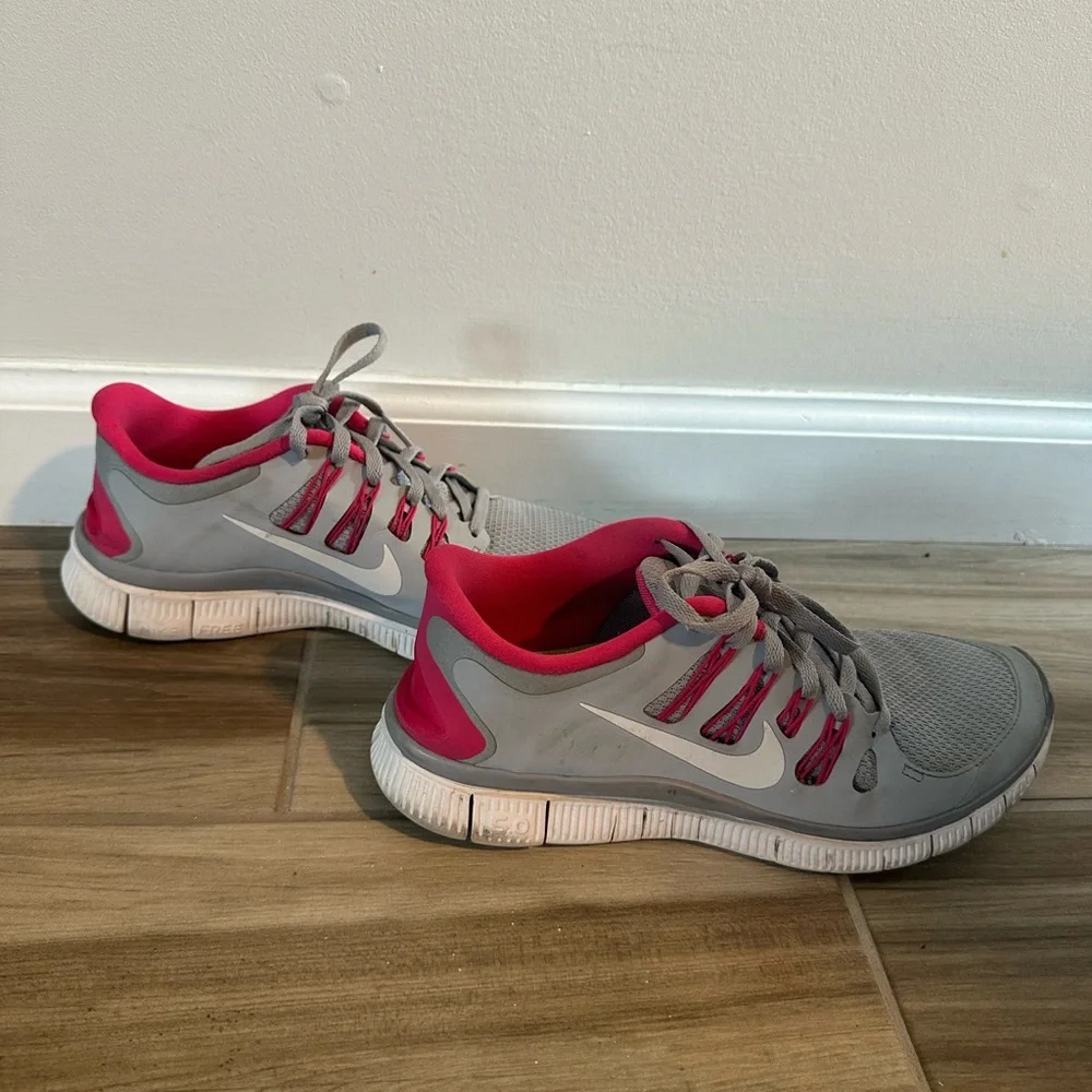 Nike Free 5.0+ Women's Athletic Sneakers in Gray and Pink Shoes